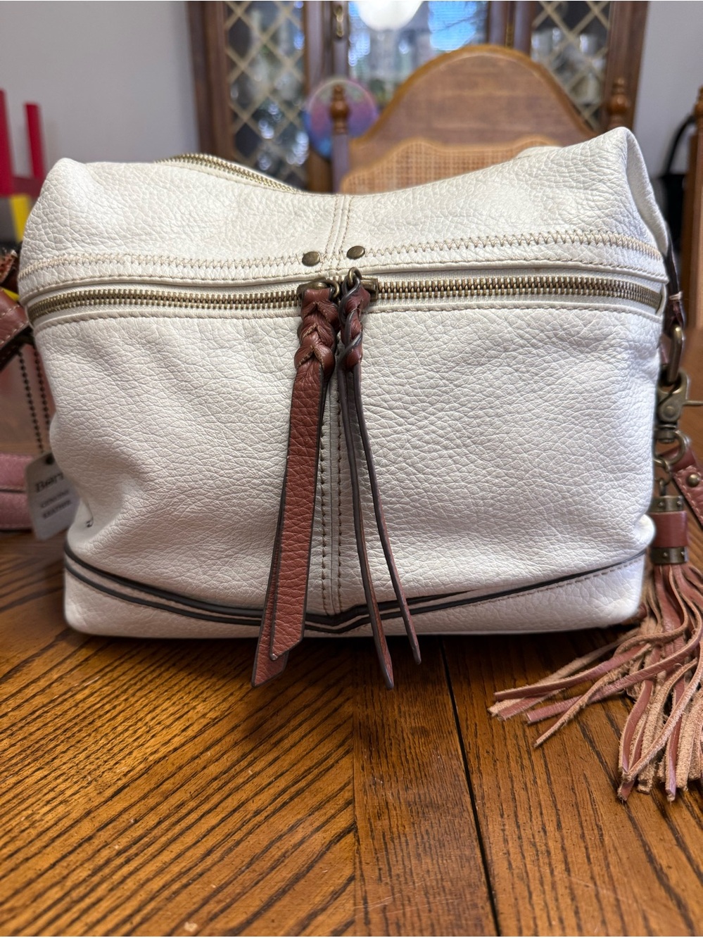 Born Leather Beige Crossbody Bag. In Good Preloved.